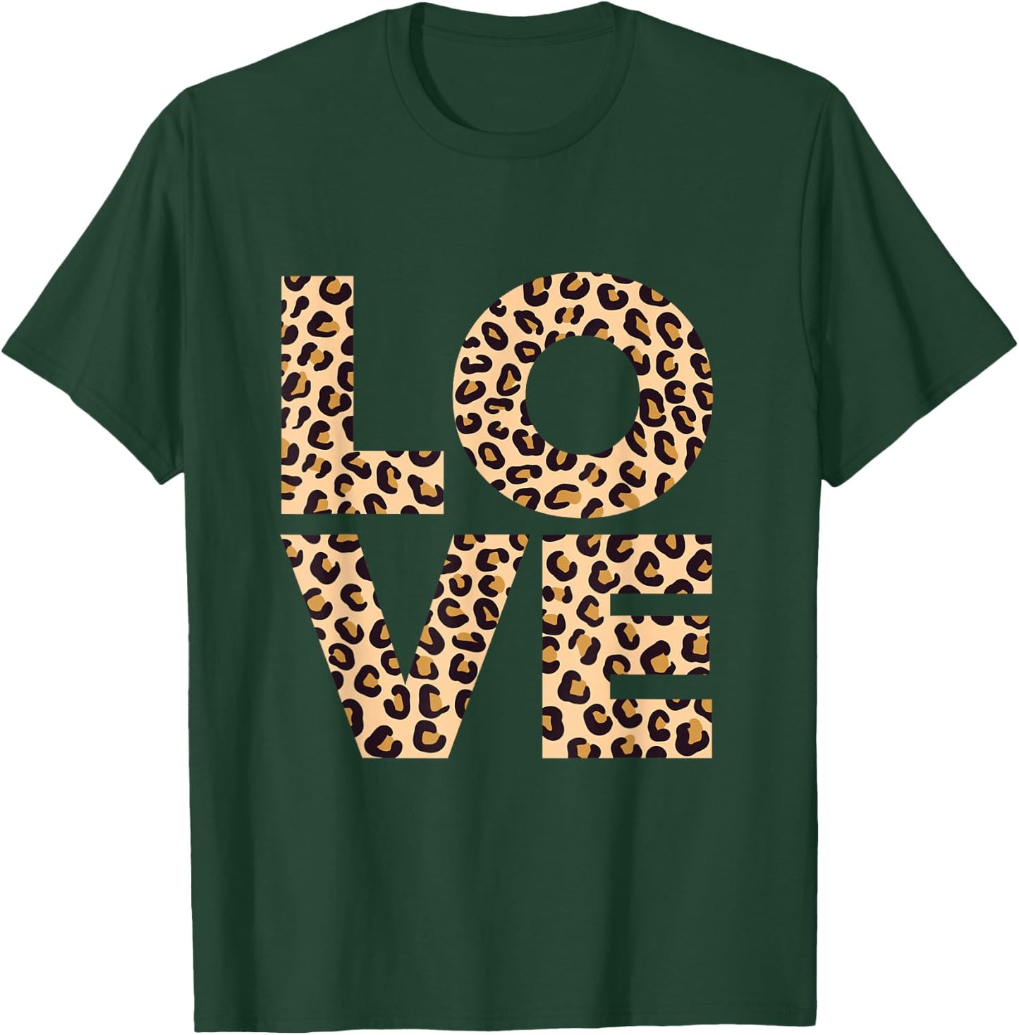 Leopard Print Love Heart gift | Cool Leopard gift T-Shirt - T-Shirt | Forest