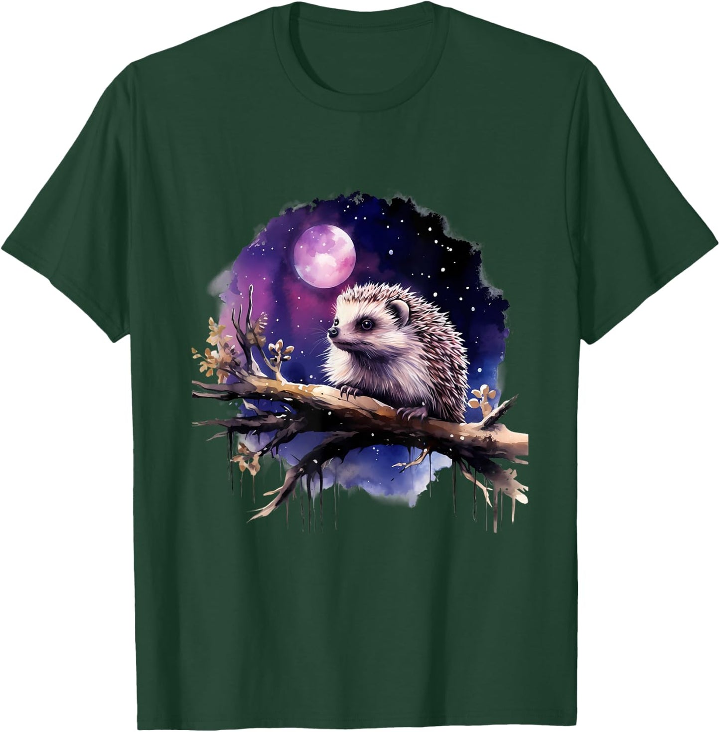 Hedgehog Nature Artwork Wildlife Forest Motif Animal Lovers T-Shirt - T-Shirt | Forest