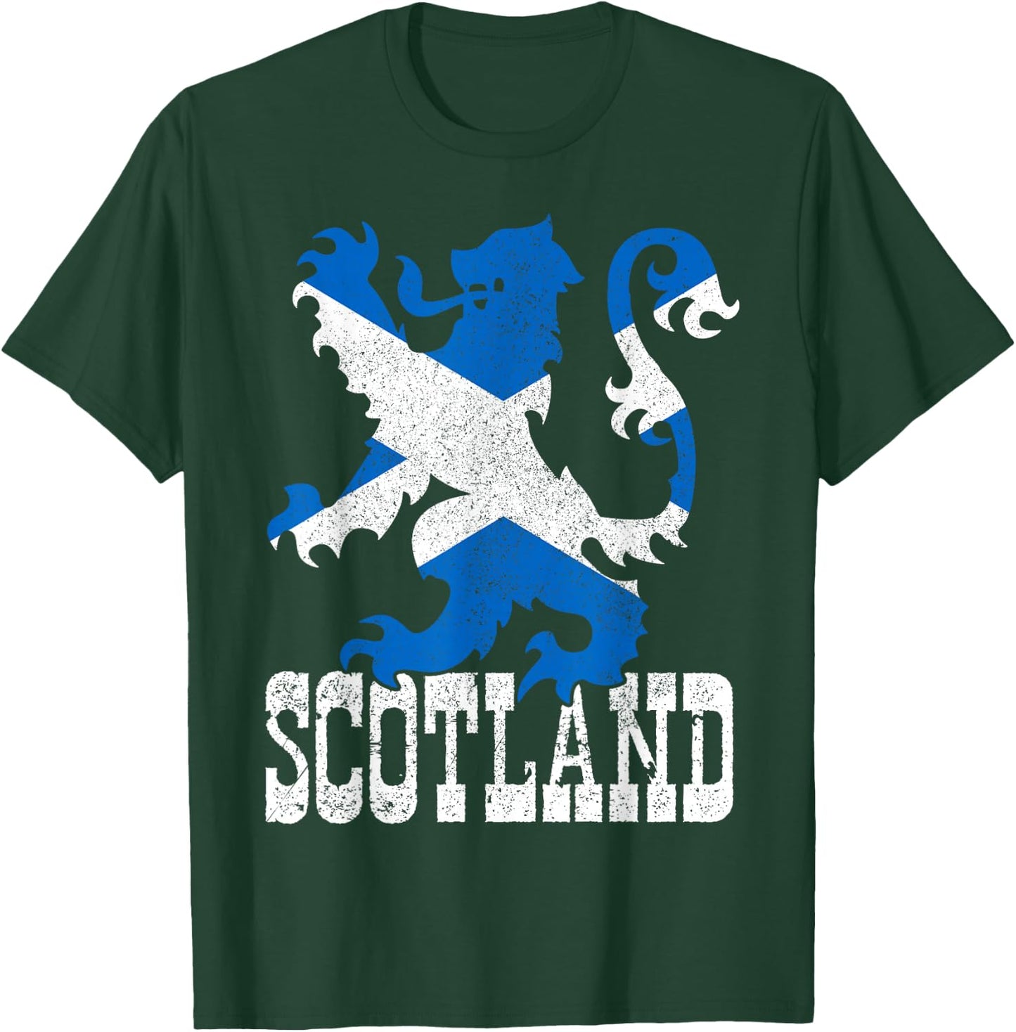 Scotland Flag Vintage Crest Lion Scottish Gift T-Shirt - T-Shirt | Forest