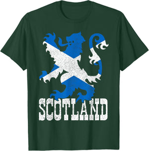 Scotland Flag Vintage Crest Lion Scottish Gift T-Shirt - T-Shirt | Forest