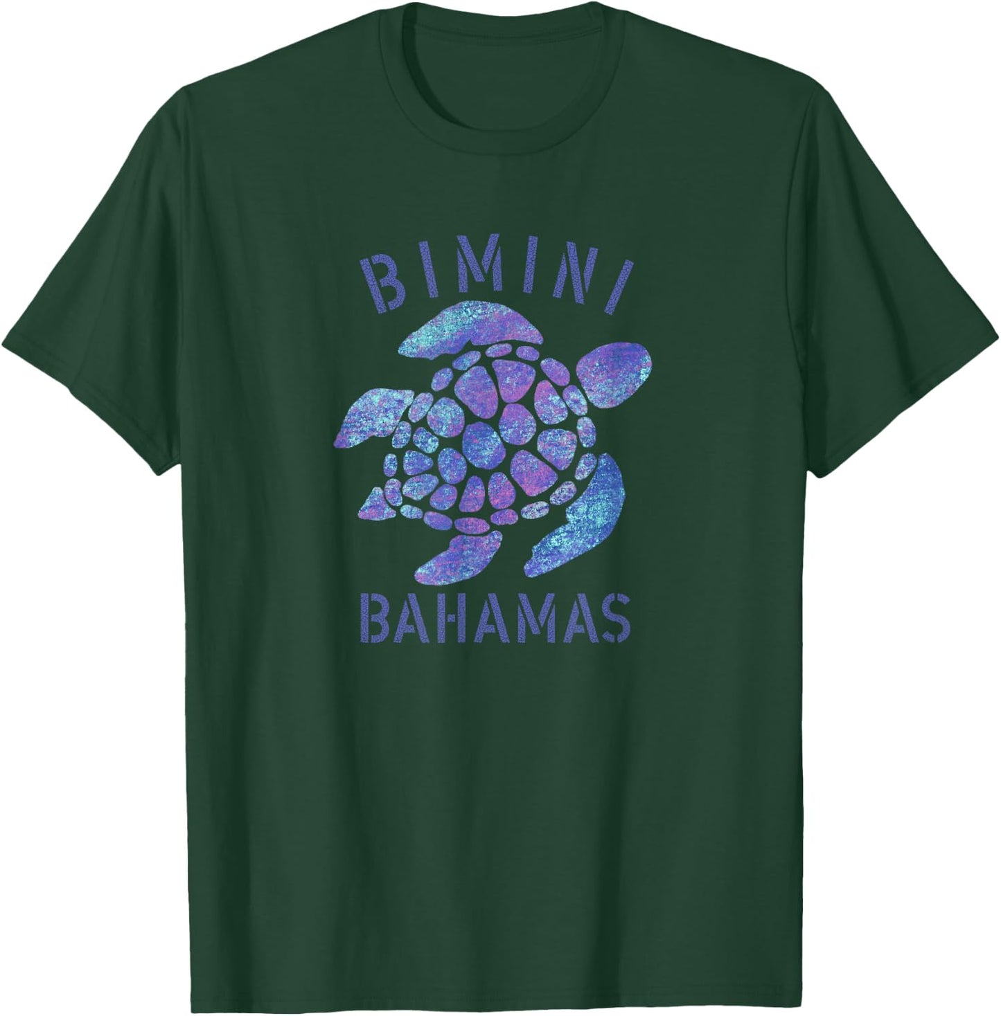 Bimini, Bahamas Beach Design / Souvenir Illustration T-Shirt - T-Shirt | Forest