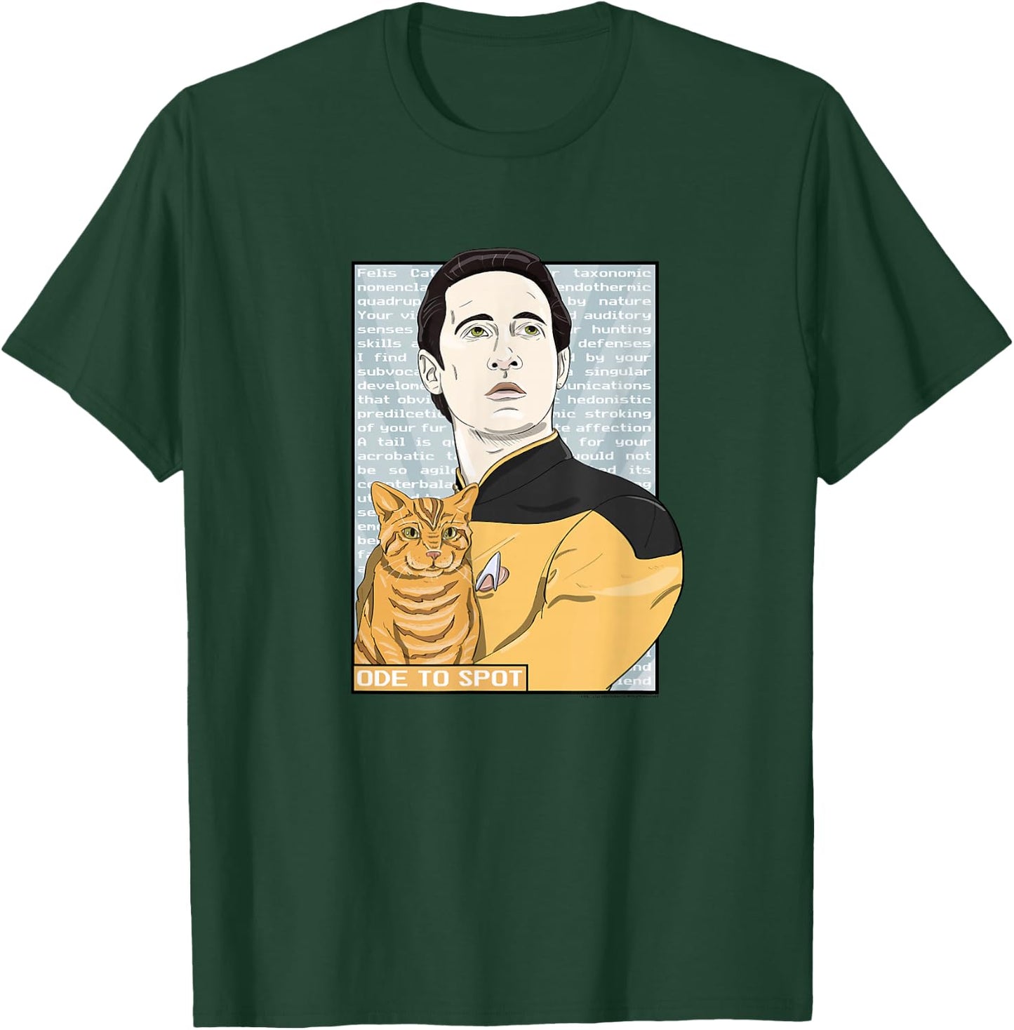 Star Trek: The Next Generation Data Ode to Spot Portrait T-Shirt - T-Shirt | Forest