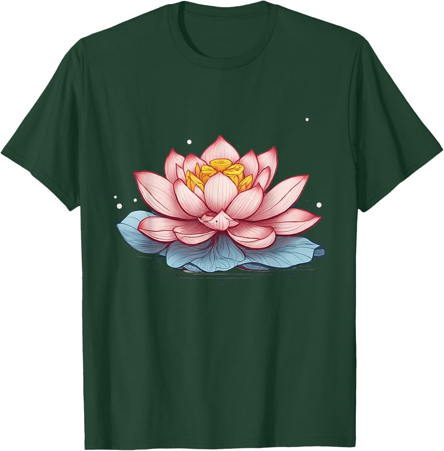 Lotus Design Men Flower Graphic T-Shirt - T-Shirt | Forest
