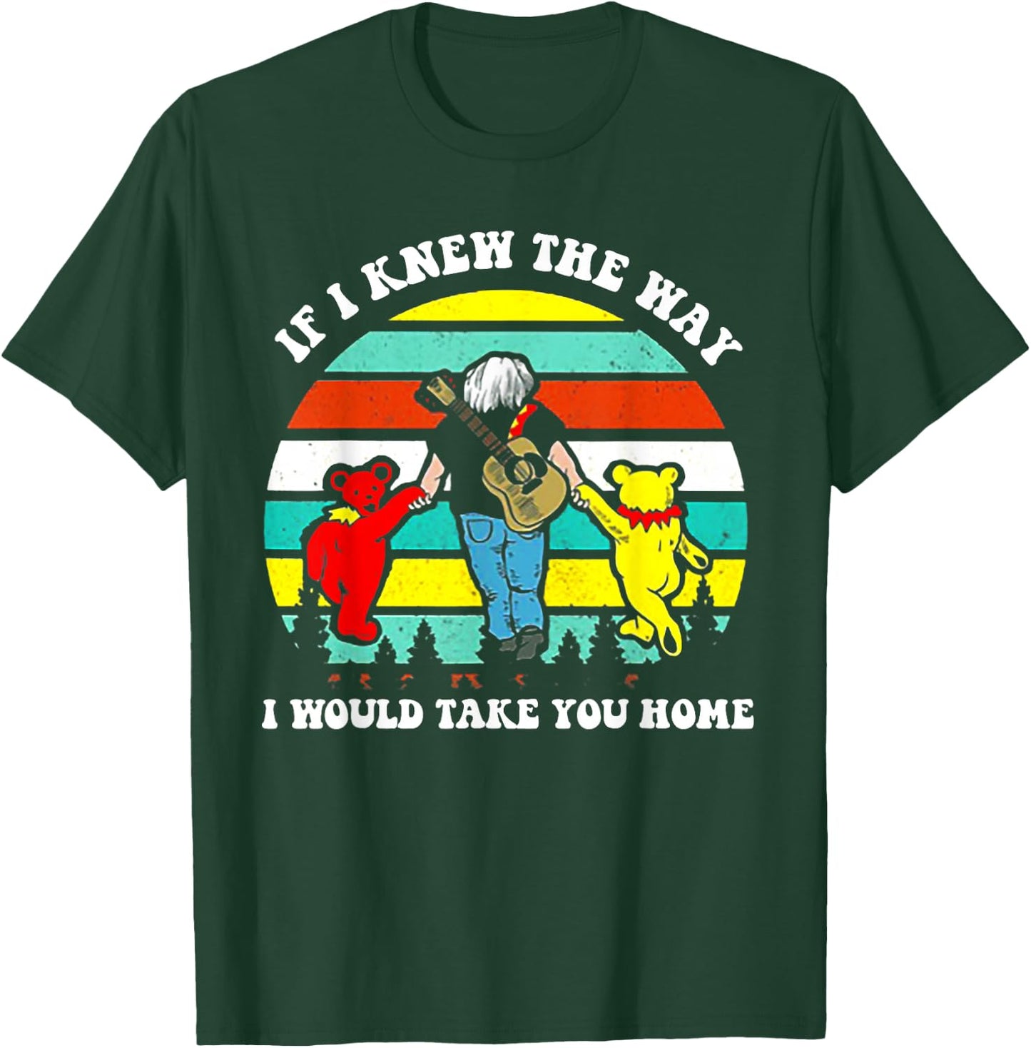If I Knew The Way I Would Take You Home Retro Vintage Sunset T-Shirt - T-Shirt | Forest