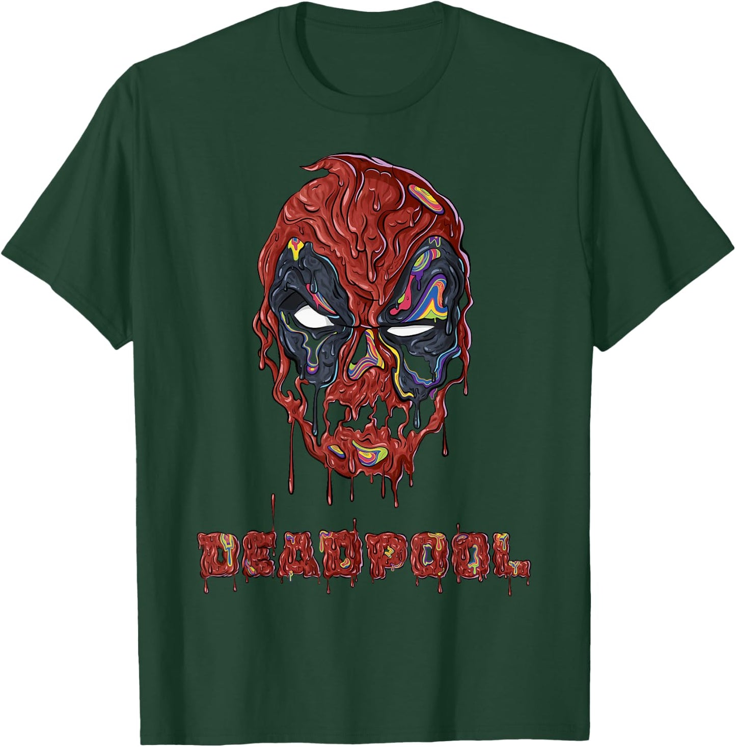Marvel Deadpool Melting Mask Portrait T-Shirt - T-Shirt | Forest