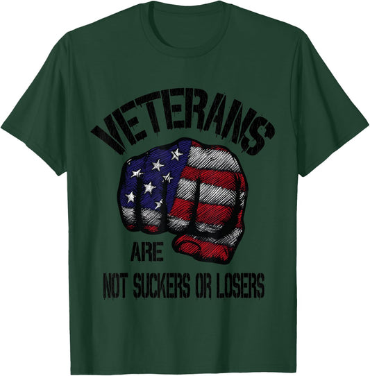 Veterans Are Not Suckers Or Losers Anti Trump Vets Heroes T-Shirt - T-Shirt | Forest
