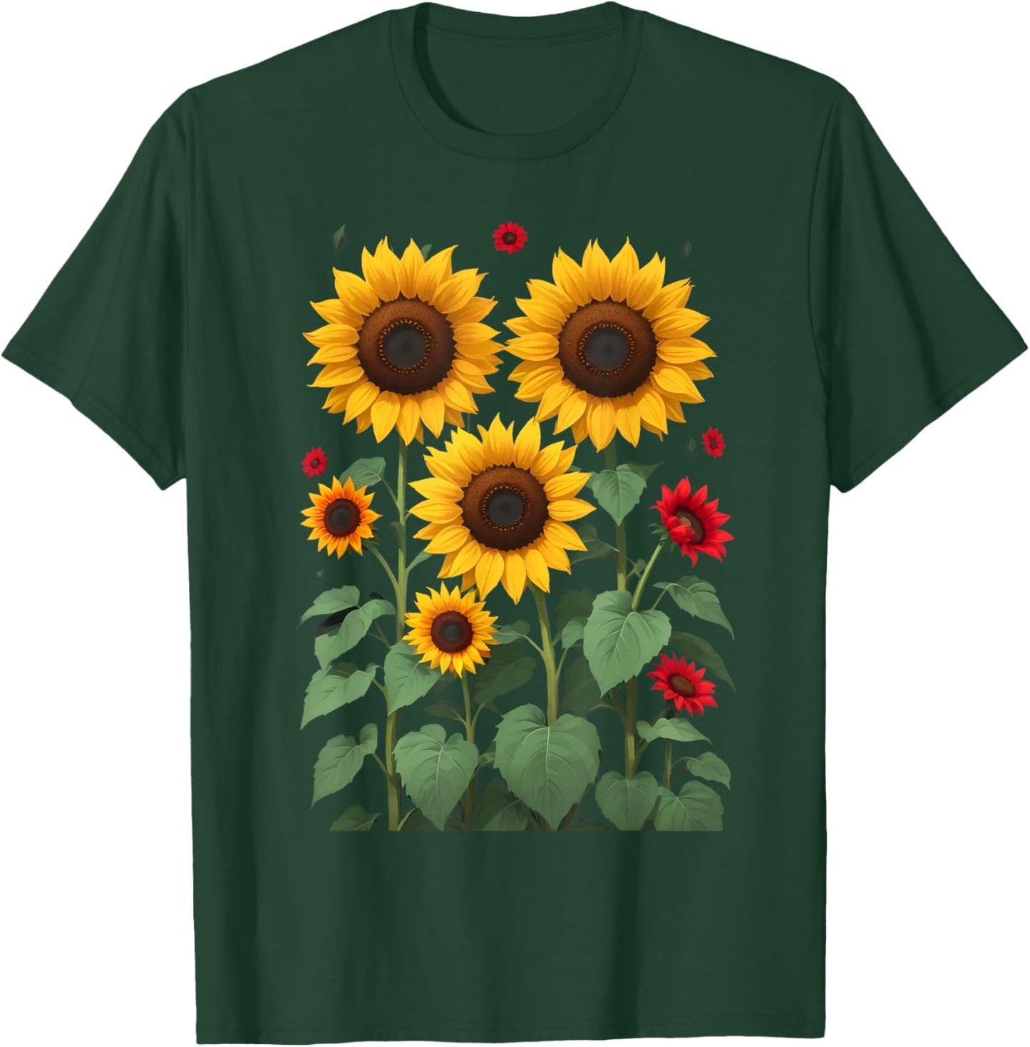 Sunflower Wildflower Vintage Botanical Plant Gardening T-Shirt - T-Shirt | Forest
