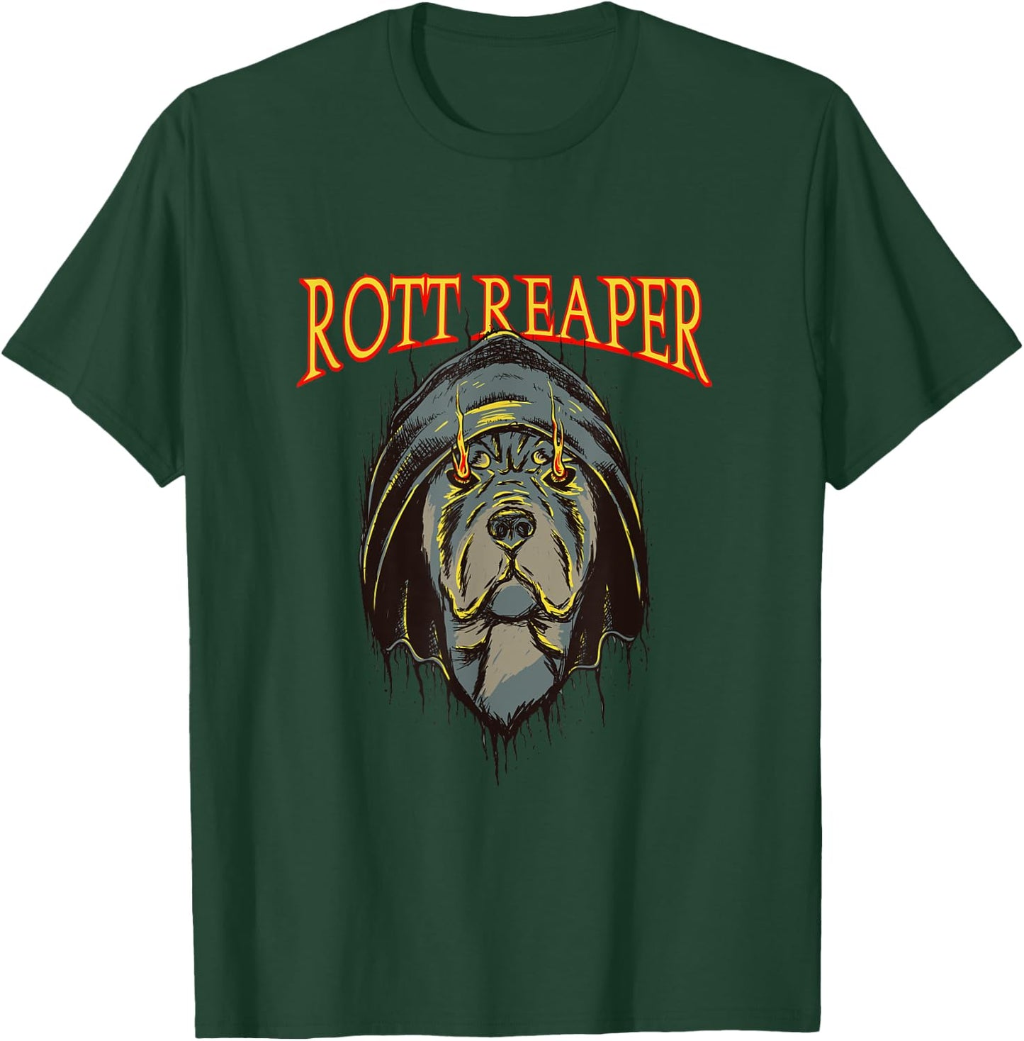 Rottweiler Grim Reaper - Cool Dog Lover Biker Horror T-Shirt - T-Shirt | Forest