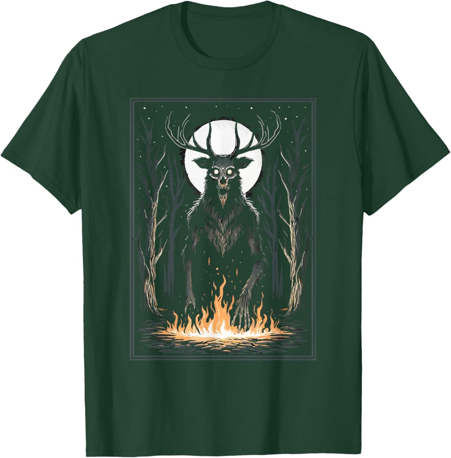 Wendigo Monster Legendary Creature Cryptozoology Cryptid T-Shirt - T-Shirt | Forest