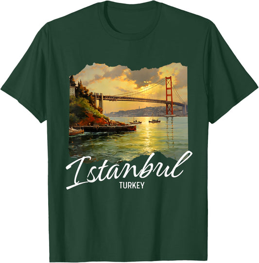Istanbul Turkey Painting Souvenir T-Shirt - T-Shirt | Forest