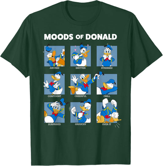 Disney Mickey And Friends Moods Of Donald Duck Short Sleeve T-Shirt - T-Shirt | Forest