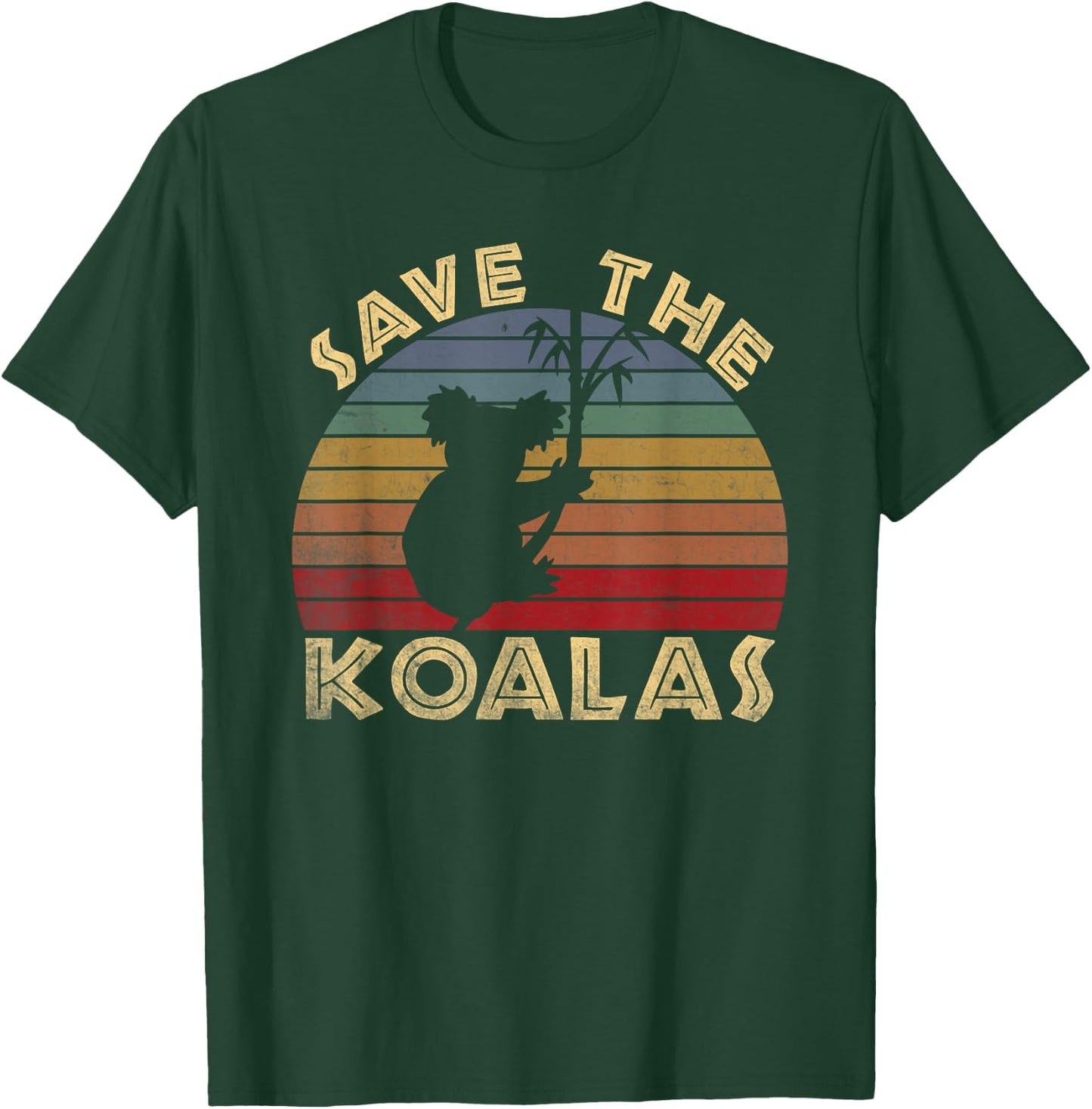 Save the Koalas Vintage Retro Sunset - Koala Lovers Gift T-Shirt - T-Shirt | Forest