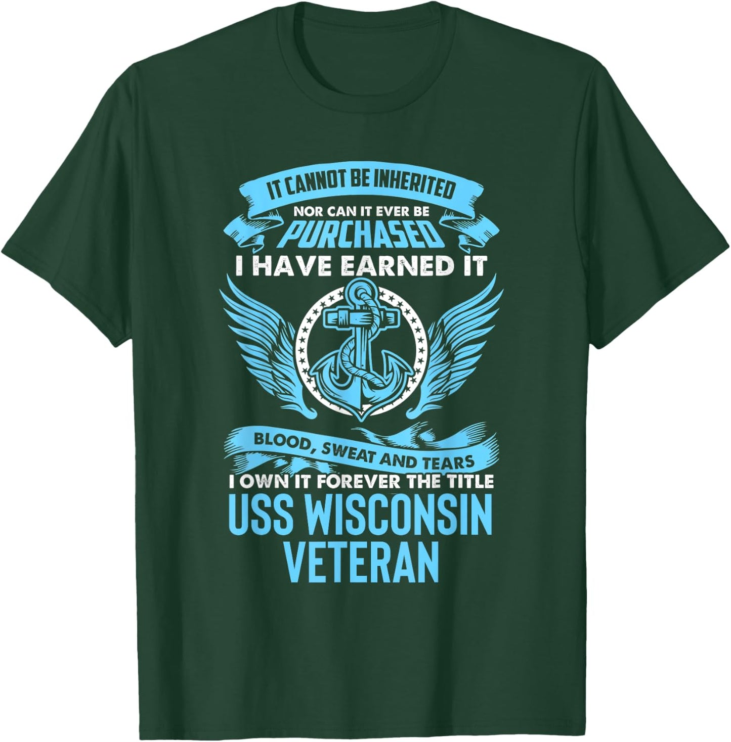 USS Wisconsin BB-64 Battleship T-Shirt - T-Shirt | Forest