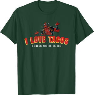 Marvel Deadpool I Love Tacos I Guess You're Ok Too T-Shirt - T-Shirt | Forest