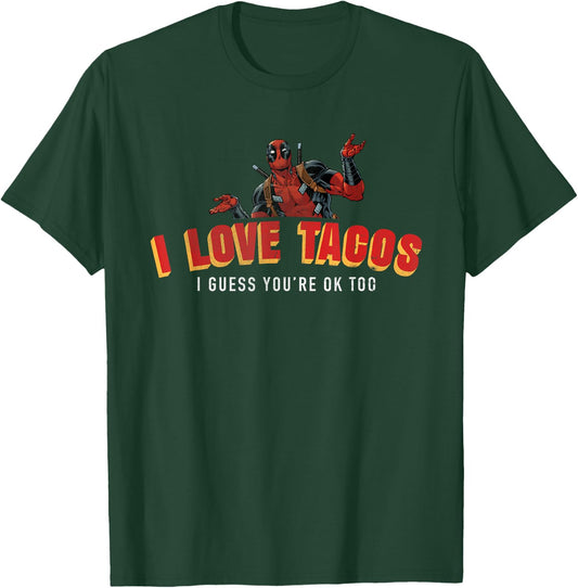 Marvel Deadpool I Love Tacos I Guess You're Ok Too T-Shirt - T-Shirt | Forest