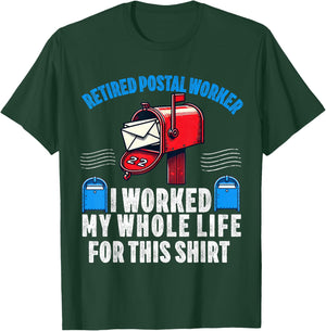 Retired Postal Worker Mailman Mail Carrier Retirement Letter T-Shirt - T-Shirt | Forest