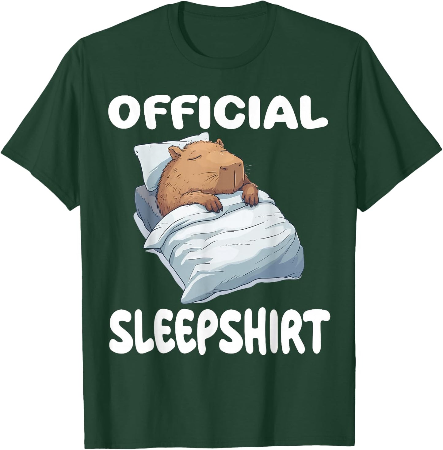Capybara Official Sleepshirt Pajamas Nightgown T-Shirt - T-Shirt | Forest