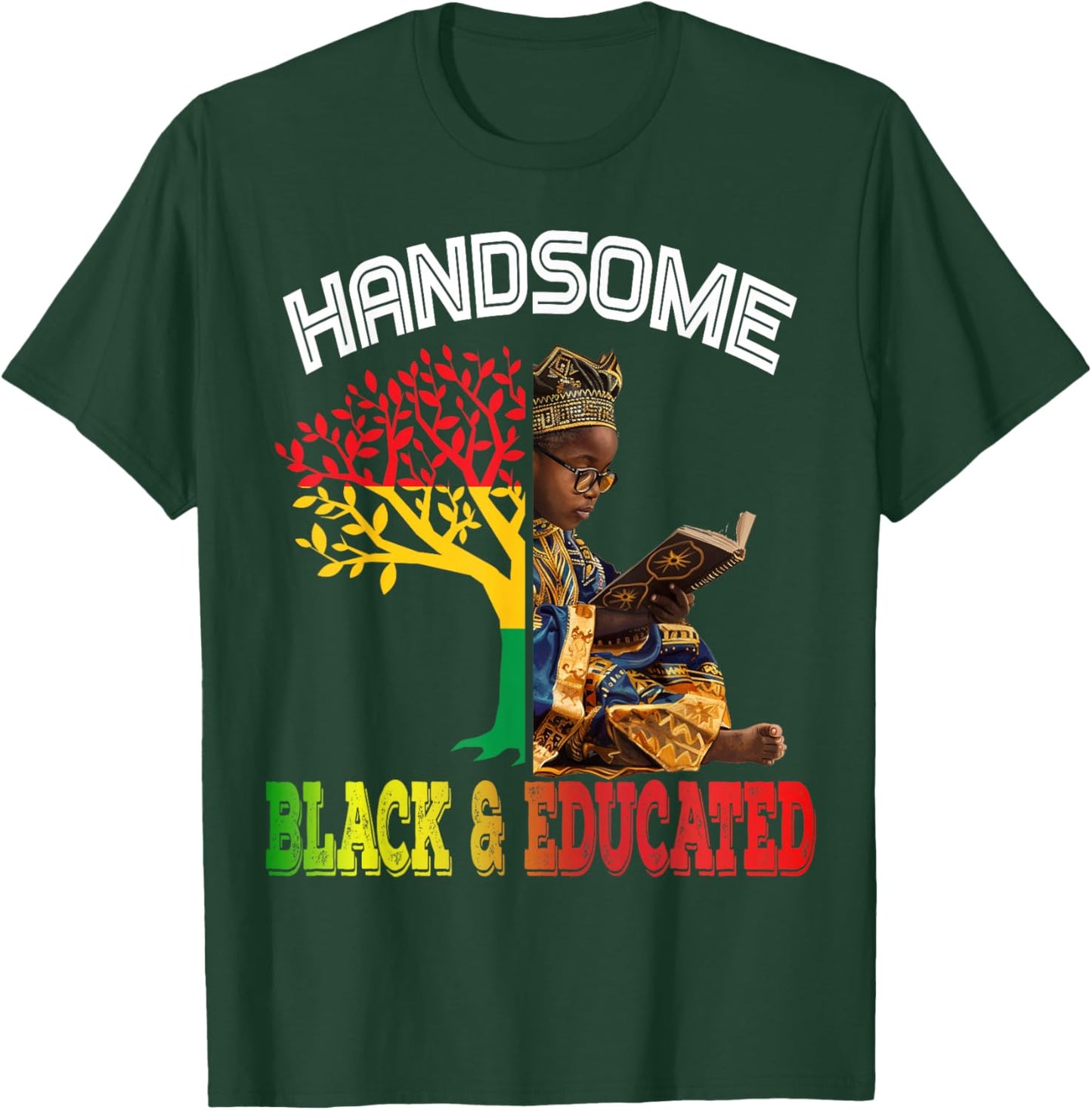 Handsome Black Educated African Black History African Kids T-Shirt - T-Shirt | Forest