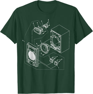 Vintage Blueprint - Speaker Audio Loudspeaker Retro Chart T-Shirt - T-Shirt | Forest