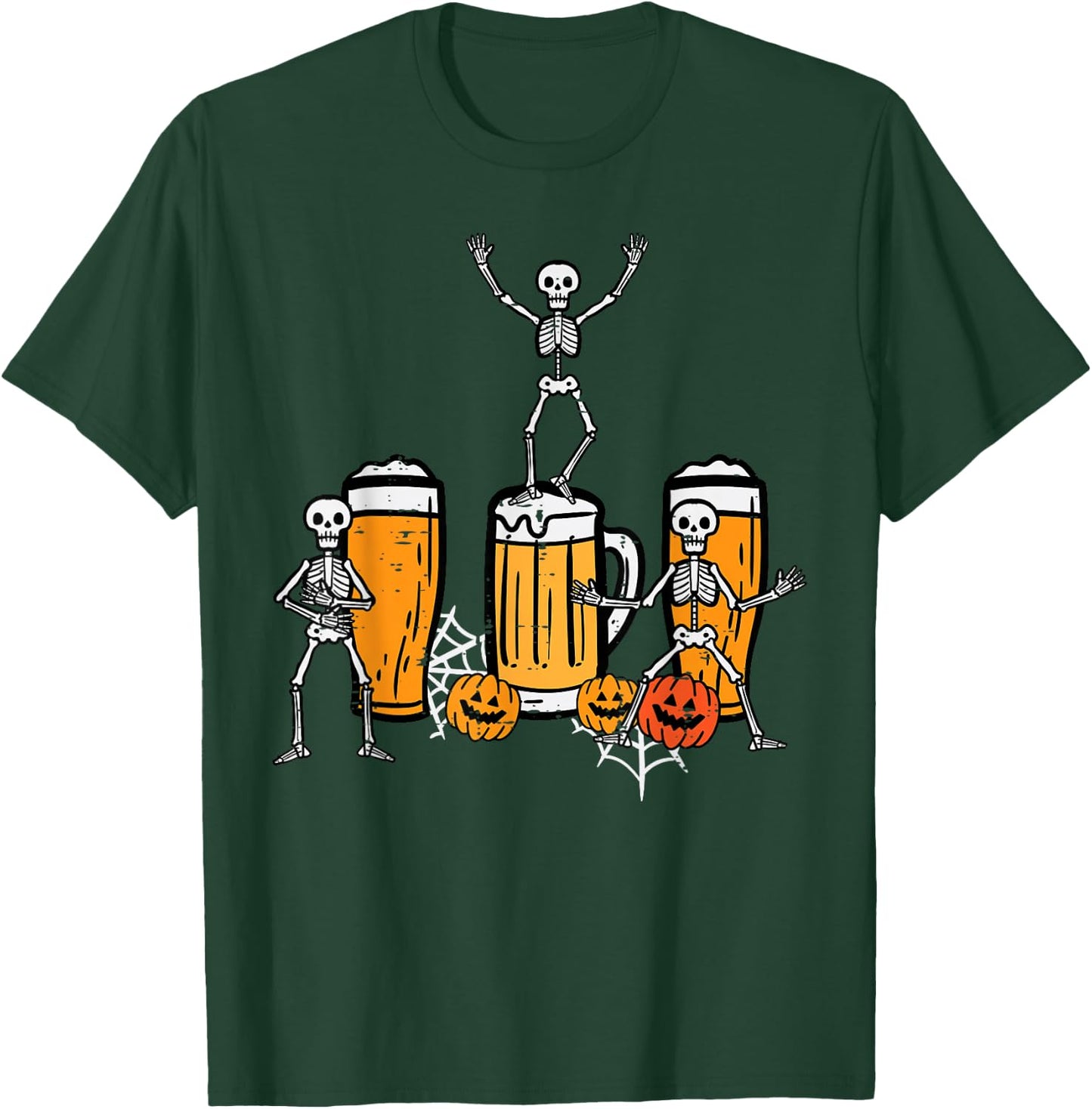 Halloween Team Skeletons Dancing Funny Costume Party Dad Men T-Shirt - T-Shirt | Forest