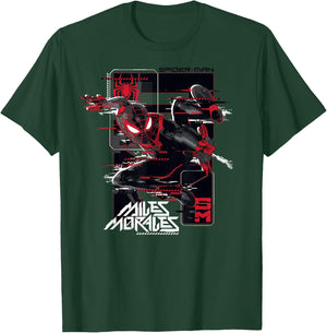 Marvel Spider-Man: Miles Morales Action Shot Glitch T-Shirt - T-Shirt | Forest