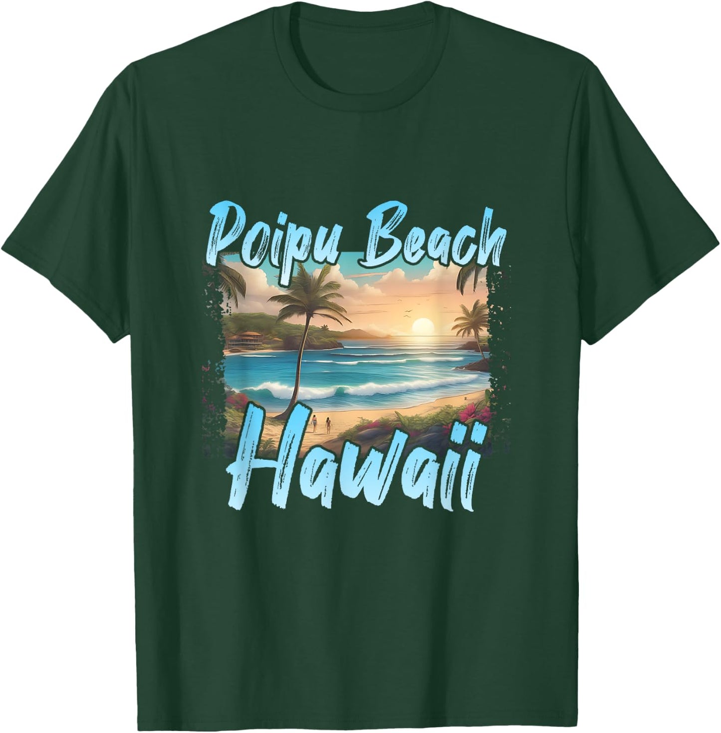 Poipu Beach Sunset Women Kids T-Shirt - T-Shirt | Forest