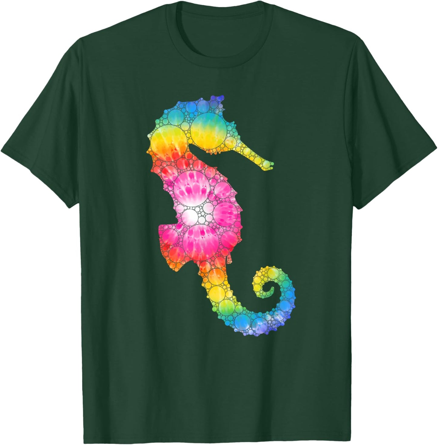 Colorful Polka Dot Tie Dye Seahorse International Dot Day T-Shirt - T-Shirt | Forest