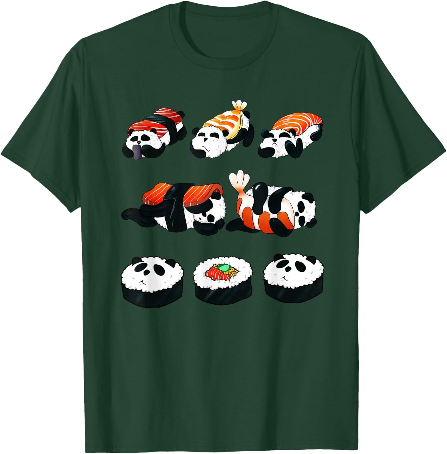 Panda Sushi Hug Animal Maki Lover Funny Cute Food Gift T-Shirt - T-Shirt | Forest
