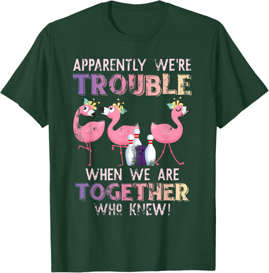 Funny Bowling Flamingo T-Shirt - T-Shirt | Forest