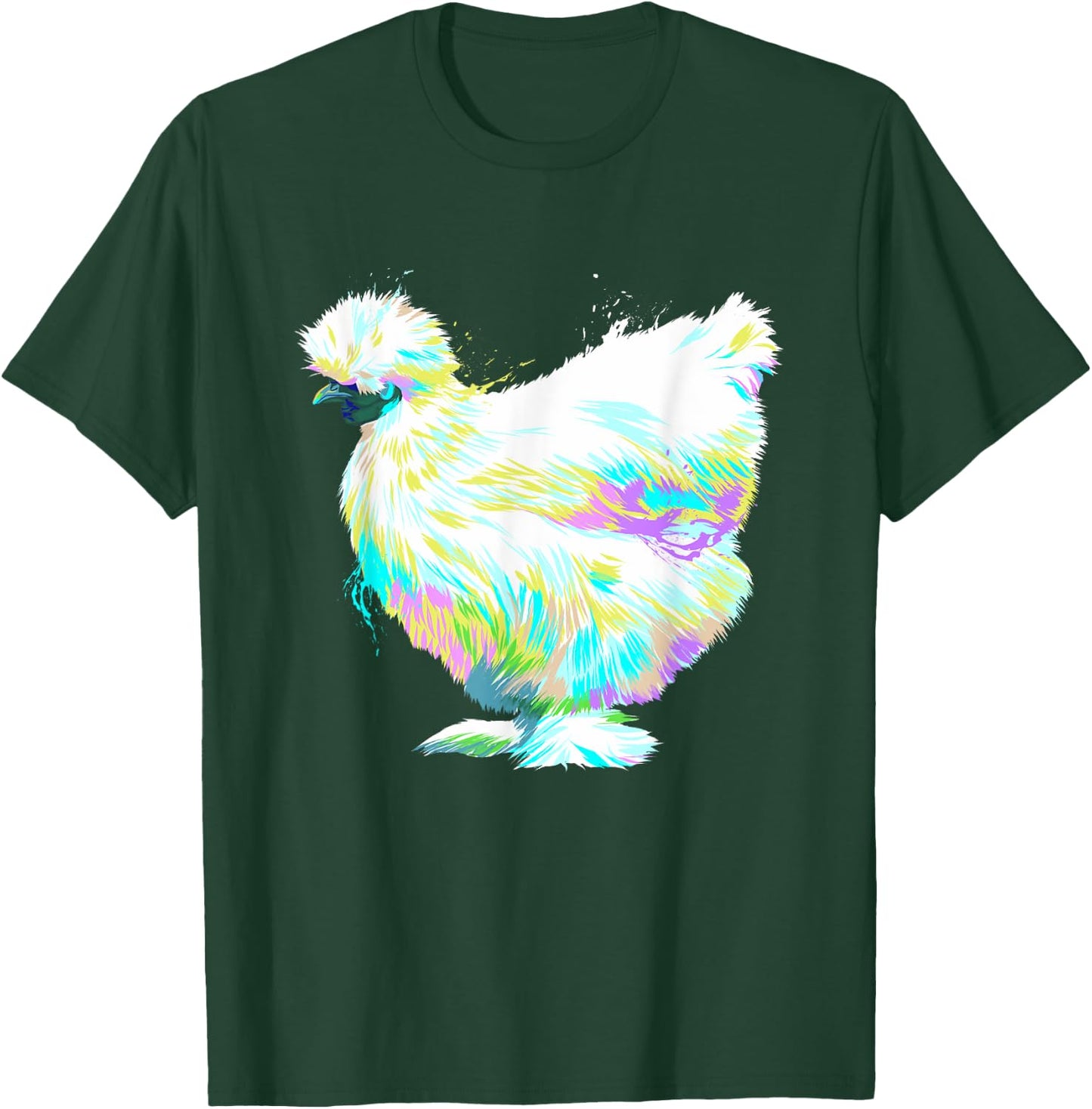 Colorful Splash Silkie Chicken T-Shirt - T-Shirt | Forest