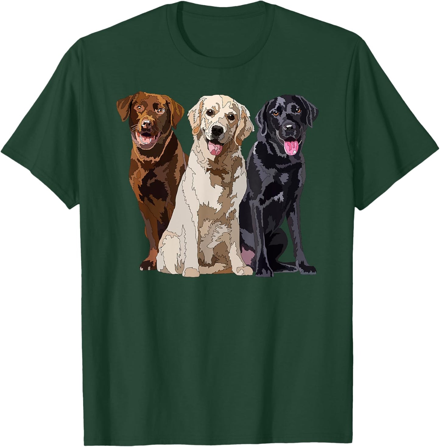 Happy Labrador Retriever Golden Black Brown Chocolate Lab T-Shirt - T-Shirt | Forest