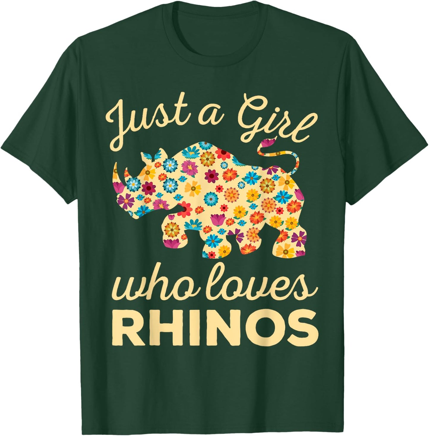 Just A Girl Who Loves Rhinos Rhinoceros Horn Safari Wildlife T-Shirt - T-Shirt | Forest