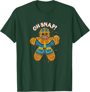 Marvel Christmas Thanos Gingerbread Oh Snap T-Shirt - T-Shirt | Forest