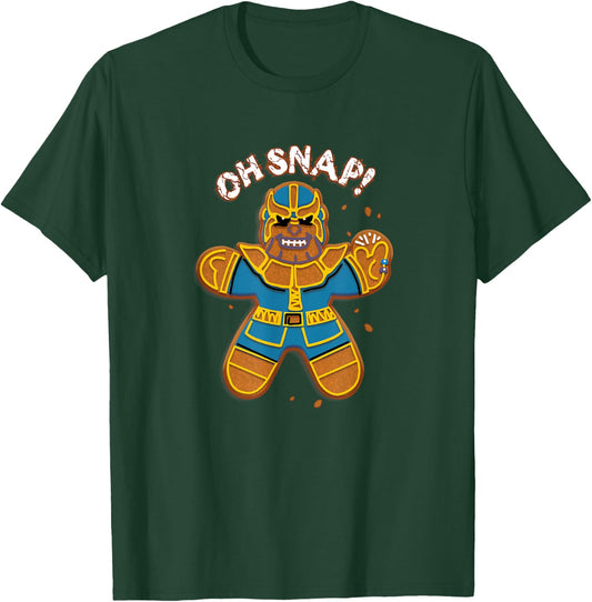 Marvel Christmas Thanos Gingerbread Oh Snap T-Shirt - T-Shirt | Forest