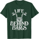 Shiney Side Up Kleidung von DBA.dezines Funny Life Behind Grids Distressed Motorcycle - Black, Small T-Shirt - T-Shirt | Forest