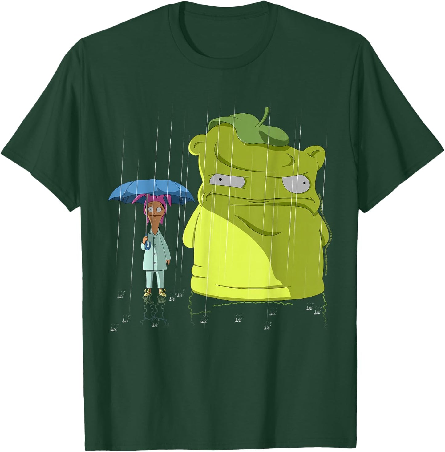 Bob's Burgers Louise & Kuchi Kopi Rain Portrait T-Shirt - T-Shirt | Forest