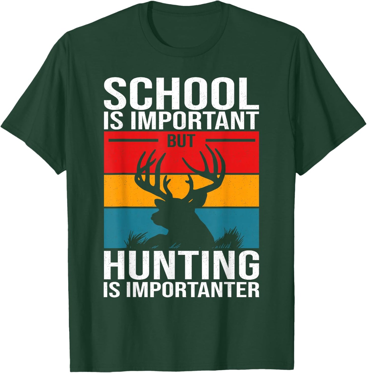 Funny Hunting Art Boys Kids Hunter Deer Clothes T-Shirt - T-Shirt | Forest