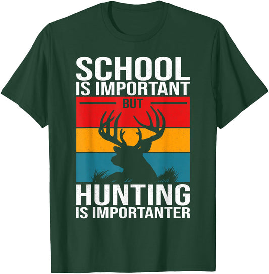 Funny Hunting Art Boys Kids Hunter Deer Clothes T-Shirt - T-Shirt | Forest