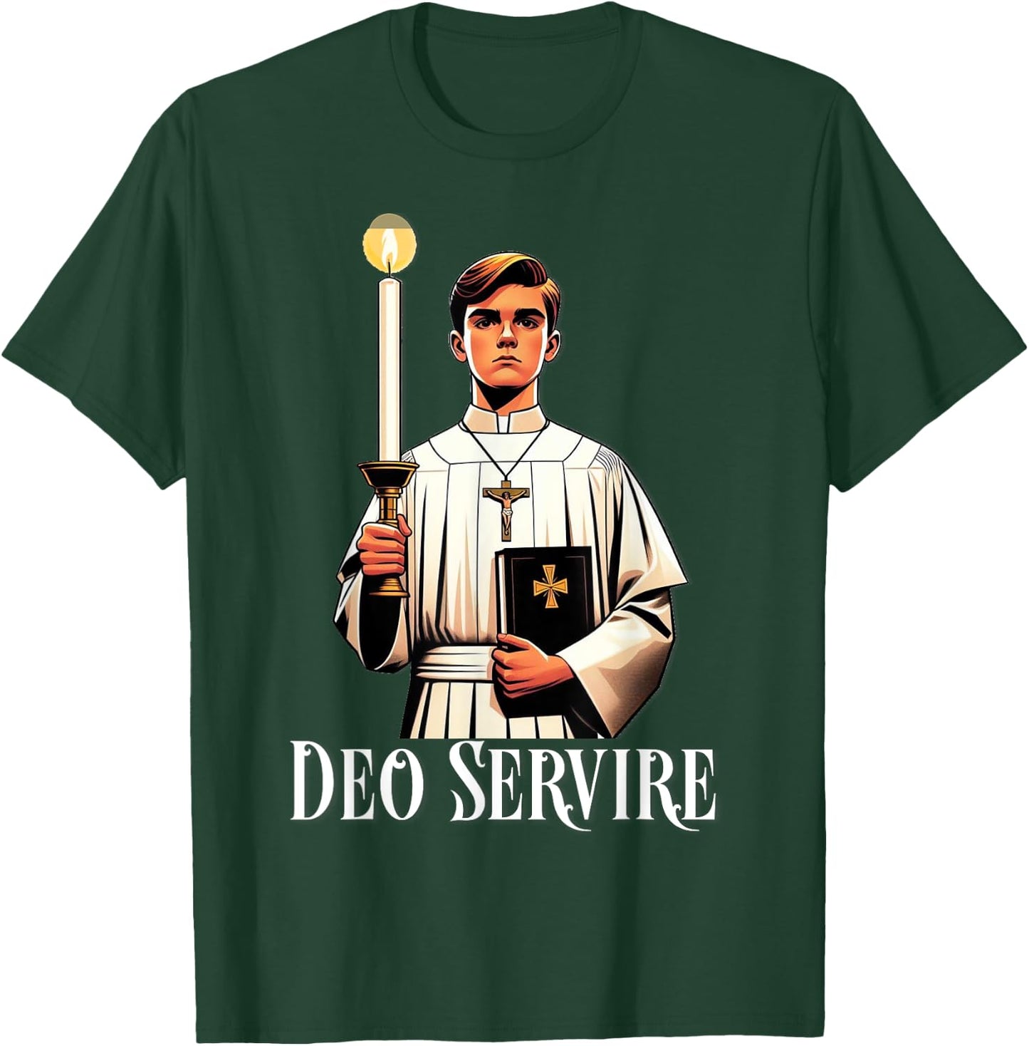 Catholic Altar Server Latin Mass T-Shirt - T-Shirt | Forest