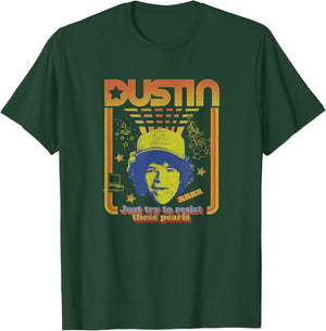 Stranger Things Dustin Floating Head Resist The Pearls Star T-Shirt - T-Shirt | Forest