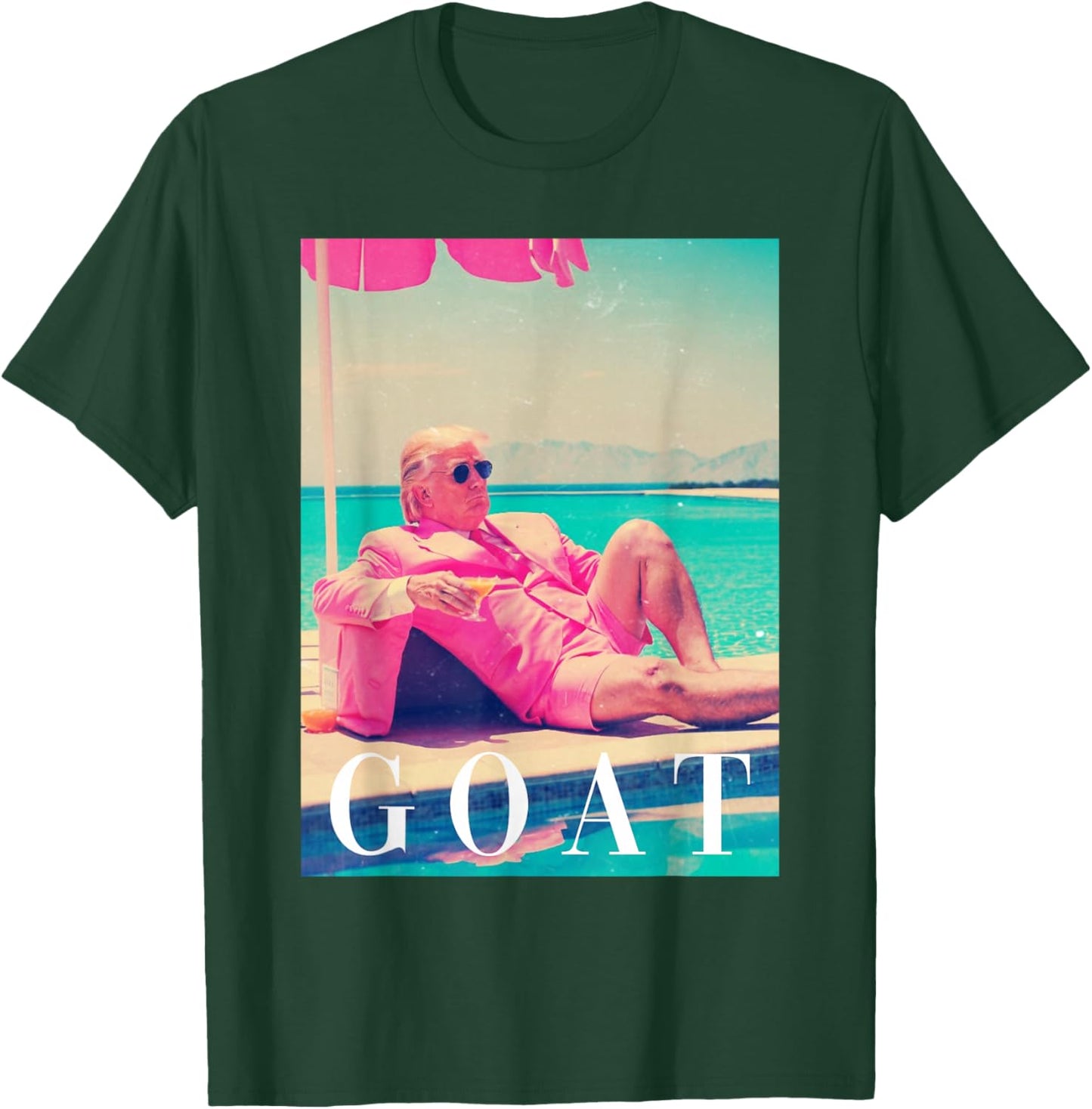 Trump GOAT Shirt Summer 2024 Retro Funny Pink Donald Trump T-Shirt - T-Shirt | Forest