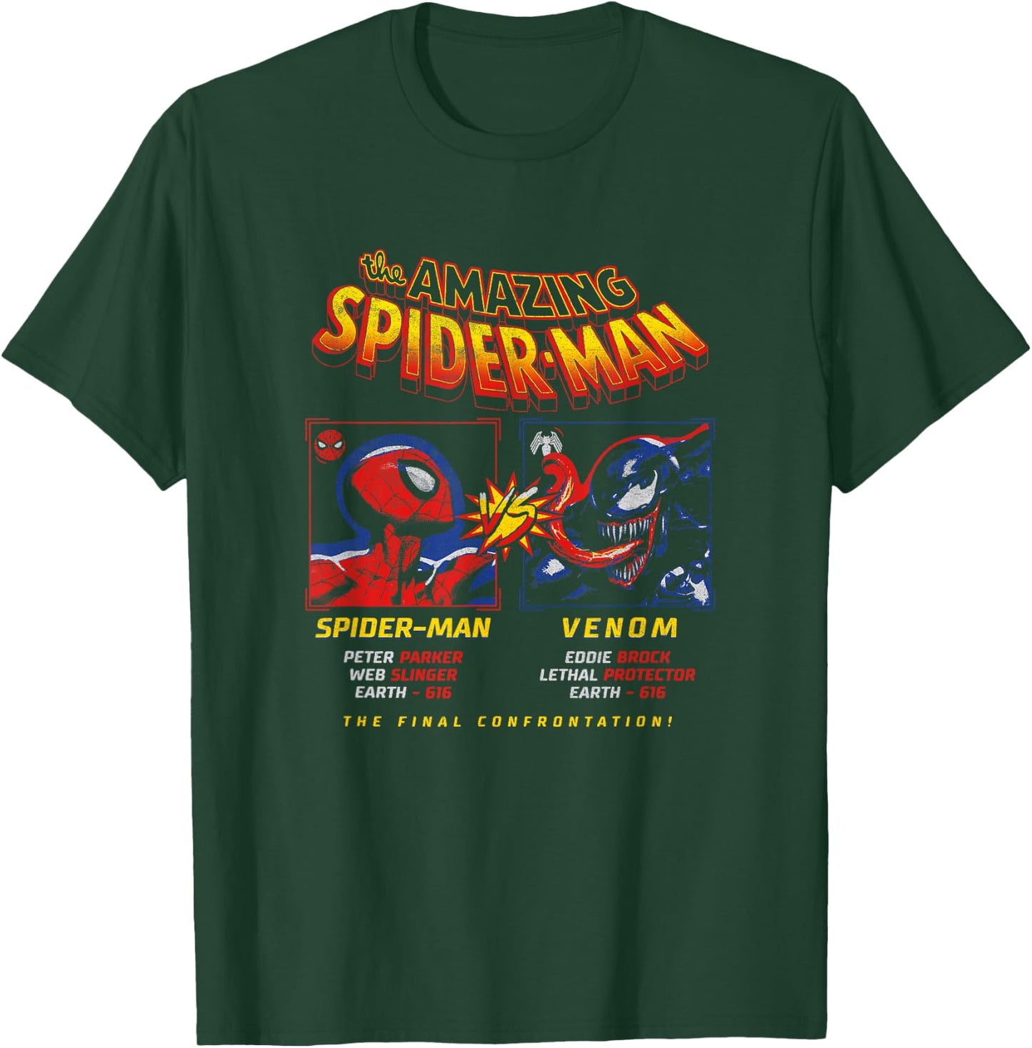 Marvel Spider-Man VS Venom Final Confrontation Vintage Ad T-Shirt - T-Shirt | Forest