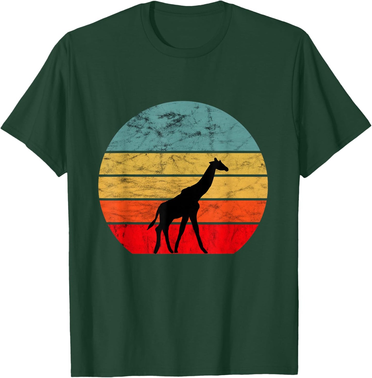 Giraffe Retro Vintage Sunset African Animals T-Shirt - T-Shirt | Forest