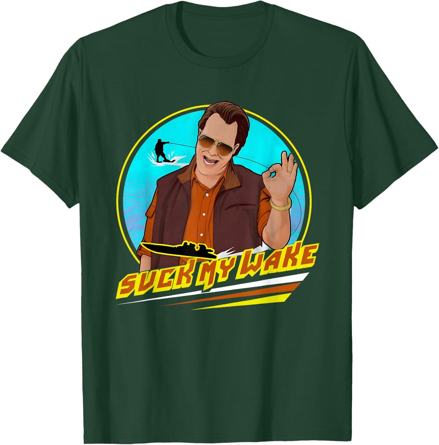 Suck My Wake Outdoors Vintage 70s Great T-Shirt - T-Shirt | Forest