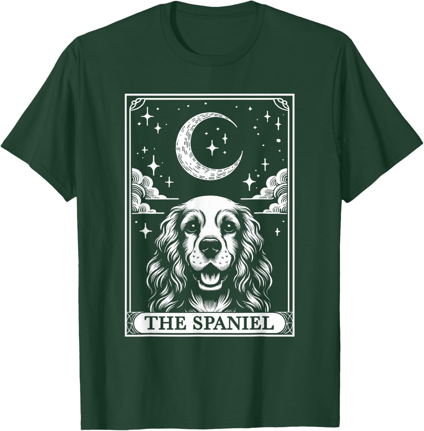 Tarot Card Vintage Crescent Moon American Cocker Spaniel T-Shirt - T-Shirt | Forest