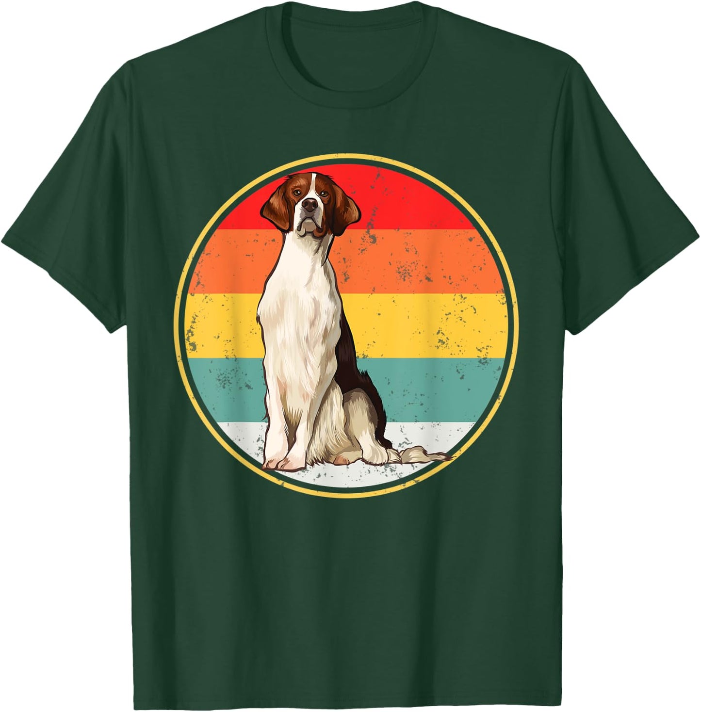 Vintage Retro Sunset Irish Red and White Setter Dog Women T-Shirt - T-Shirt | Forest