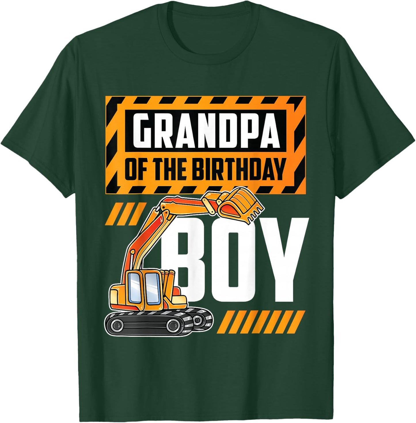 vehicle construction excavator Grandpa of the Birthday Boy T-Shirt - T-Shirt | Forest