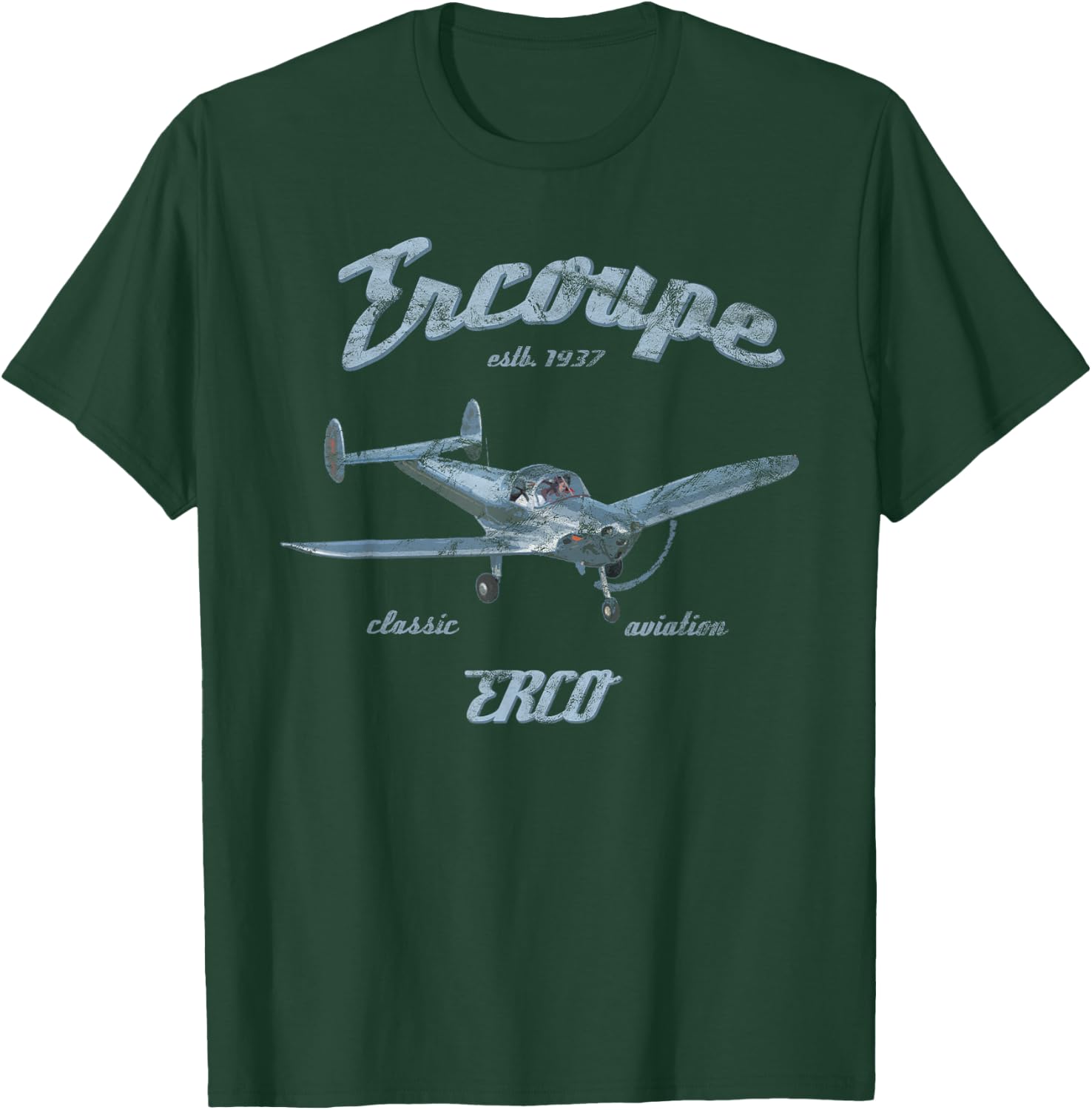 Ercoupe Airplane Classic Aviation Pilot Vintage T-Shirt - T-Shirt | Forest