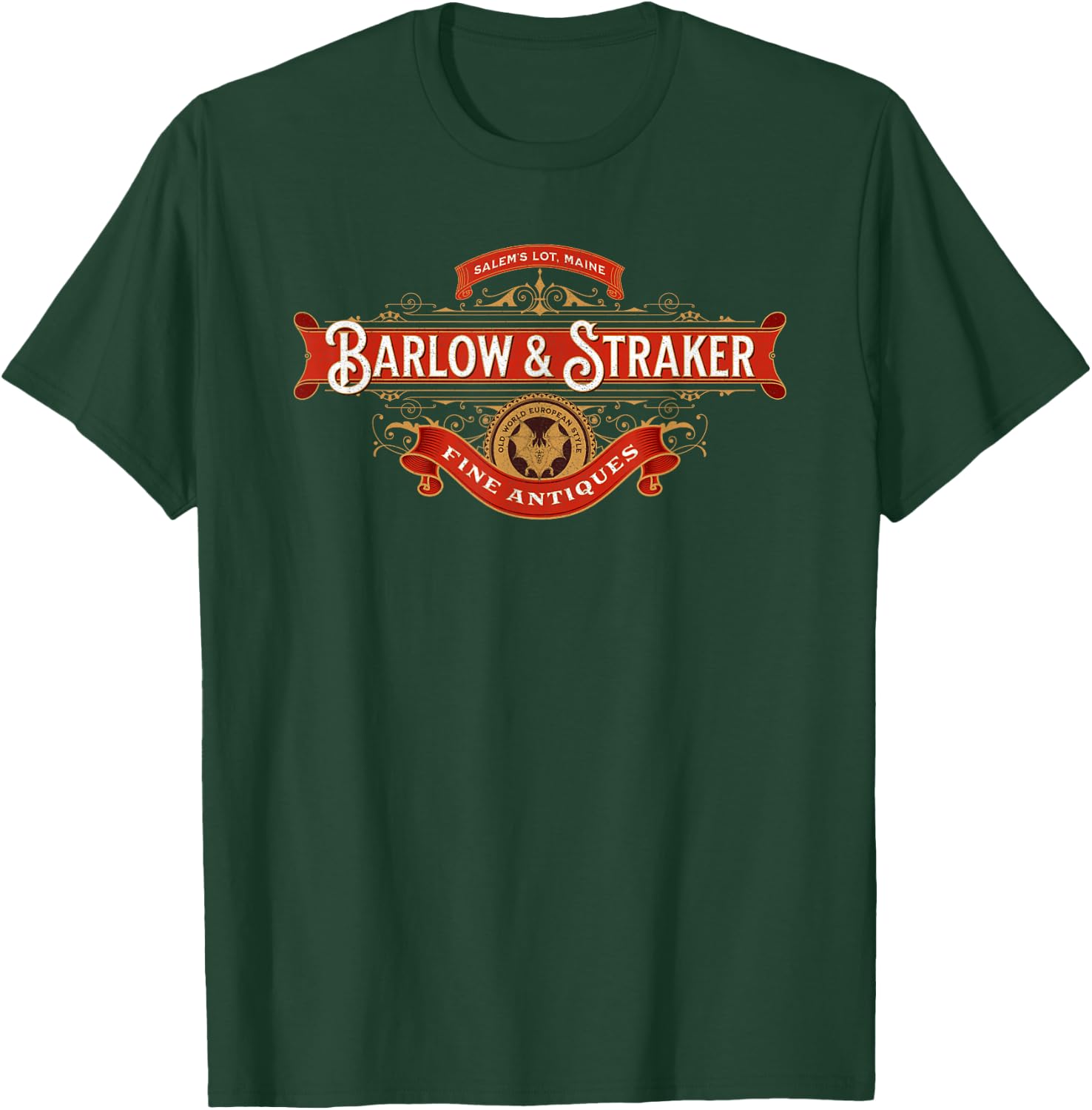 Barlow & Straker Fine Antiques Salem's Lot Maine T-Shirt - T-Shirt | Forest