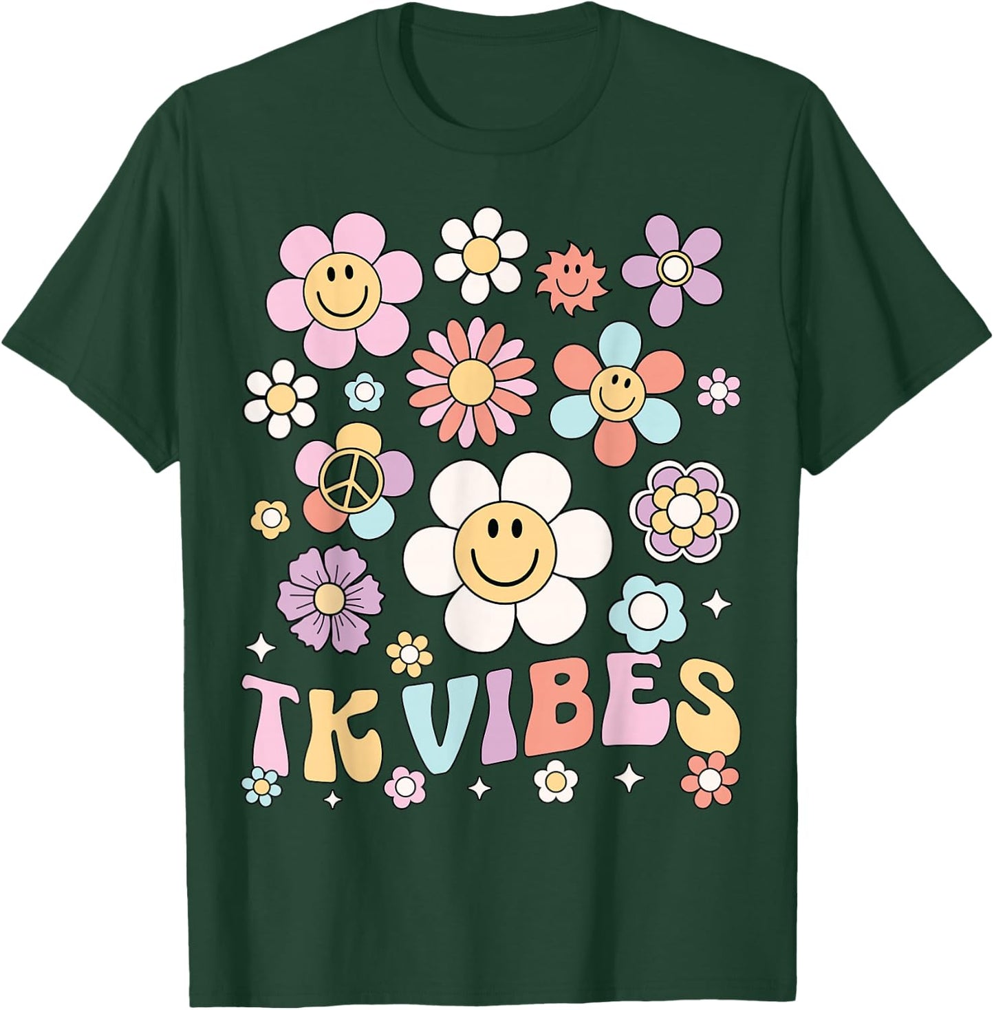 TK Vibes Back to School TK Girl Kid TK Team TK Teacher Women T-Shirt - T-Shirt | Forest
